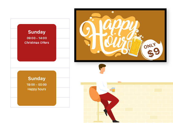 promote restaurant offer on tv screen